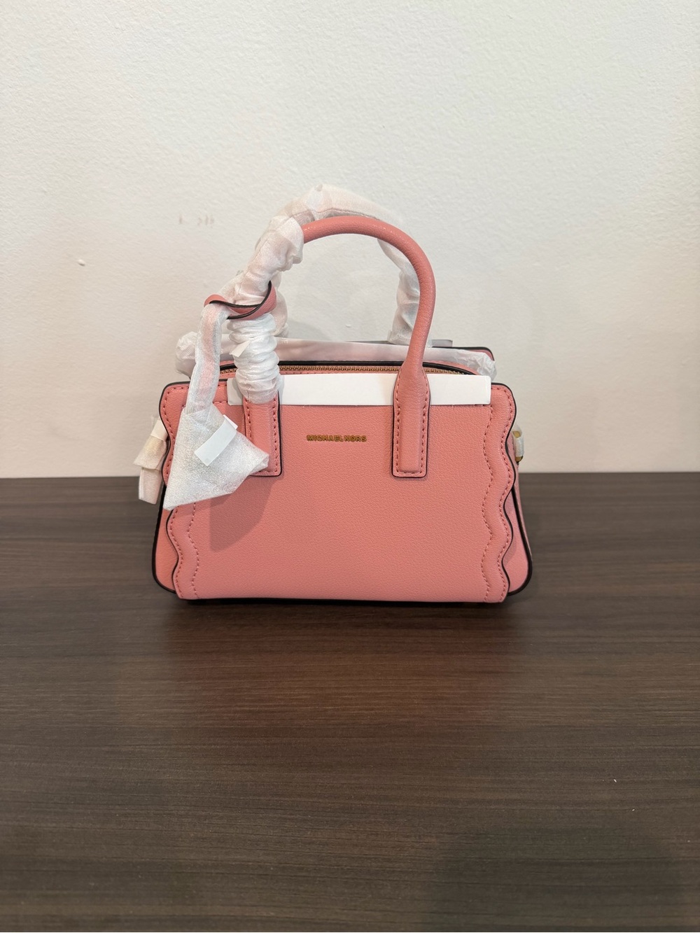 Michael Kors Coral Pink Scalloped Mini Satchel